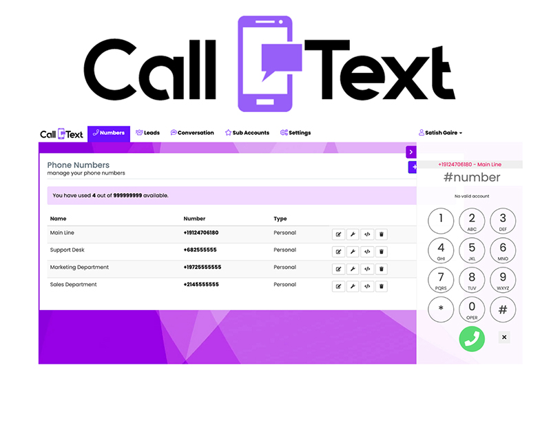 iCallText PBX phone and SMS platform